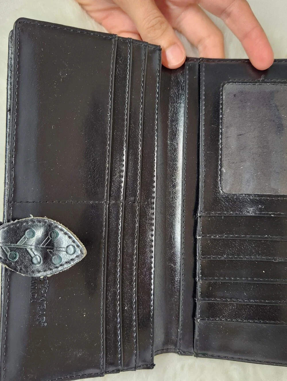 Shag Wear Canada Peace Dove Faux Leather Bifold Wallet Snap Black